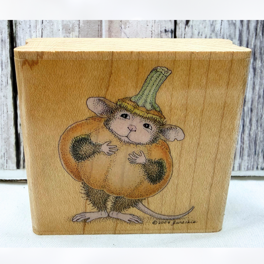 House Mouse LITTLE PUNKIN Pumpkin Halloween Rubber Stamp