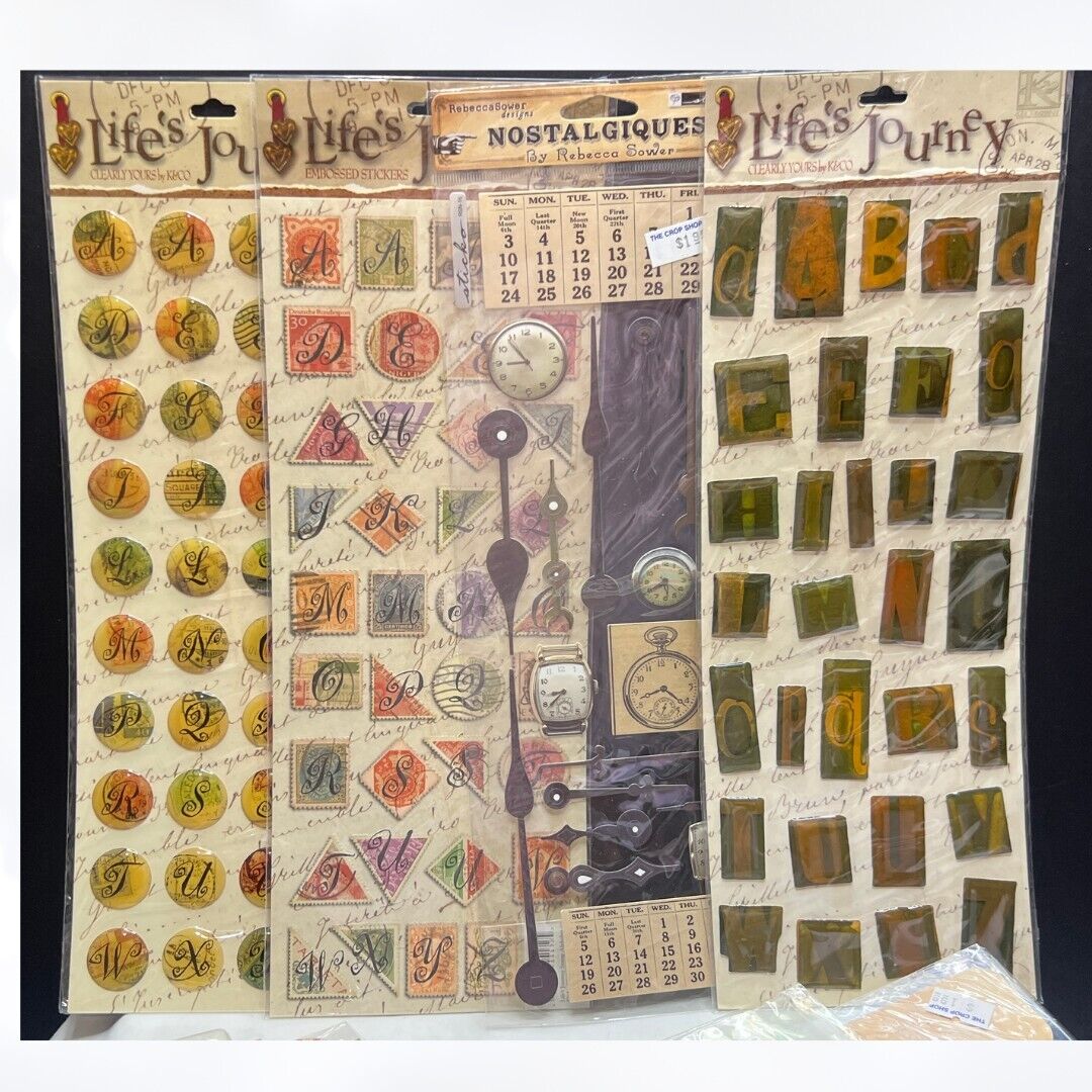 Nostalgics ART JOURNAL Mixed Media Embellishments Stickers Slides Lot of 15