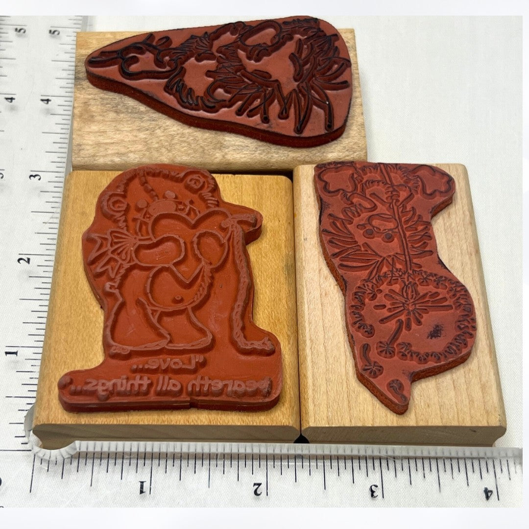 SUZY ZOO Wizzy Love Beareth All Easter Rubber Stamps Lot of 3