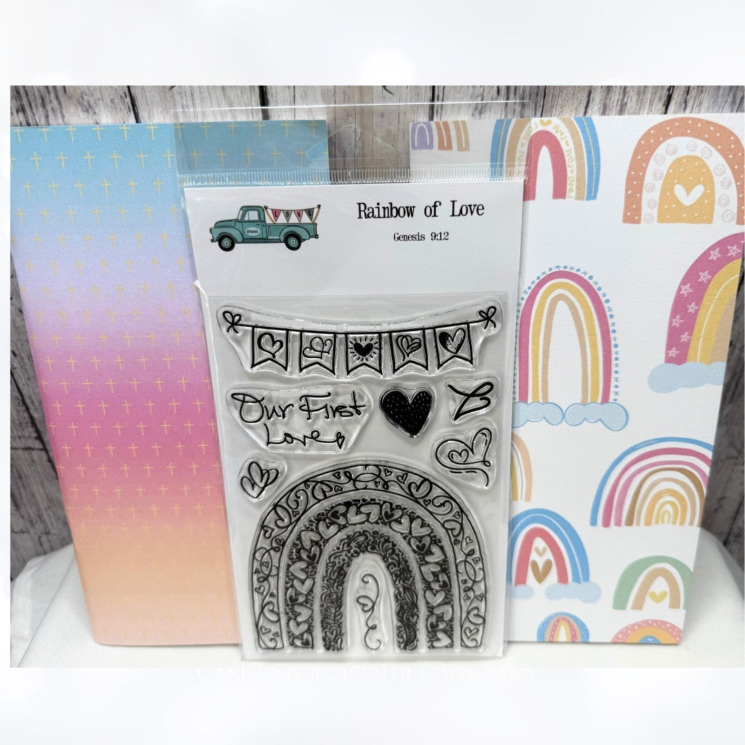 By the Well 4 God RAINBOW OF LOVE Bible Journaling Rubber Stamps Journals Set