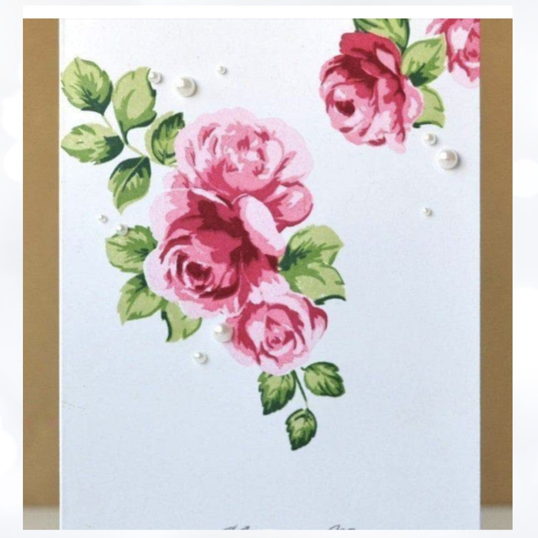Altenew VINTAGE ROSES Rose Flowers Floral 6x8 Rubber Stamps Dies