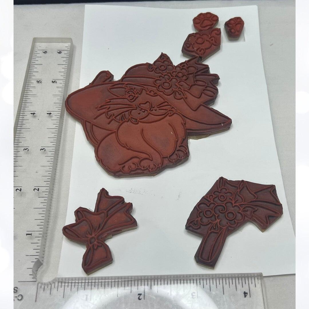 Loralie Designs CATS & DOGS Fashion Art Rubber Stamps Lot of 3