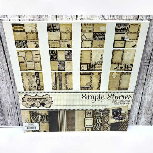 Simple Stories DOCUMENTED Planner 12x12 Scrapbook Cardstock Paper 47 Sheets