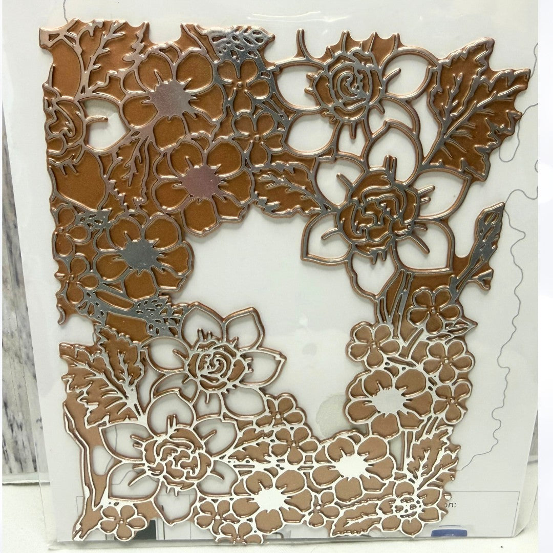 Spellbinders Glimmer FLOWER PATTERN Foliage Border Hot Foil Plates AS IS**