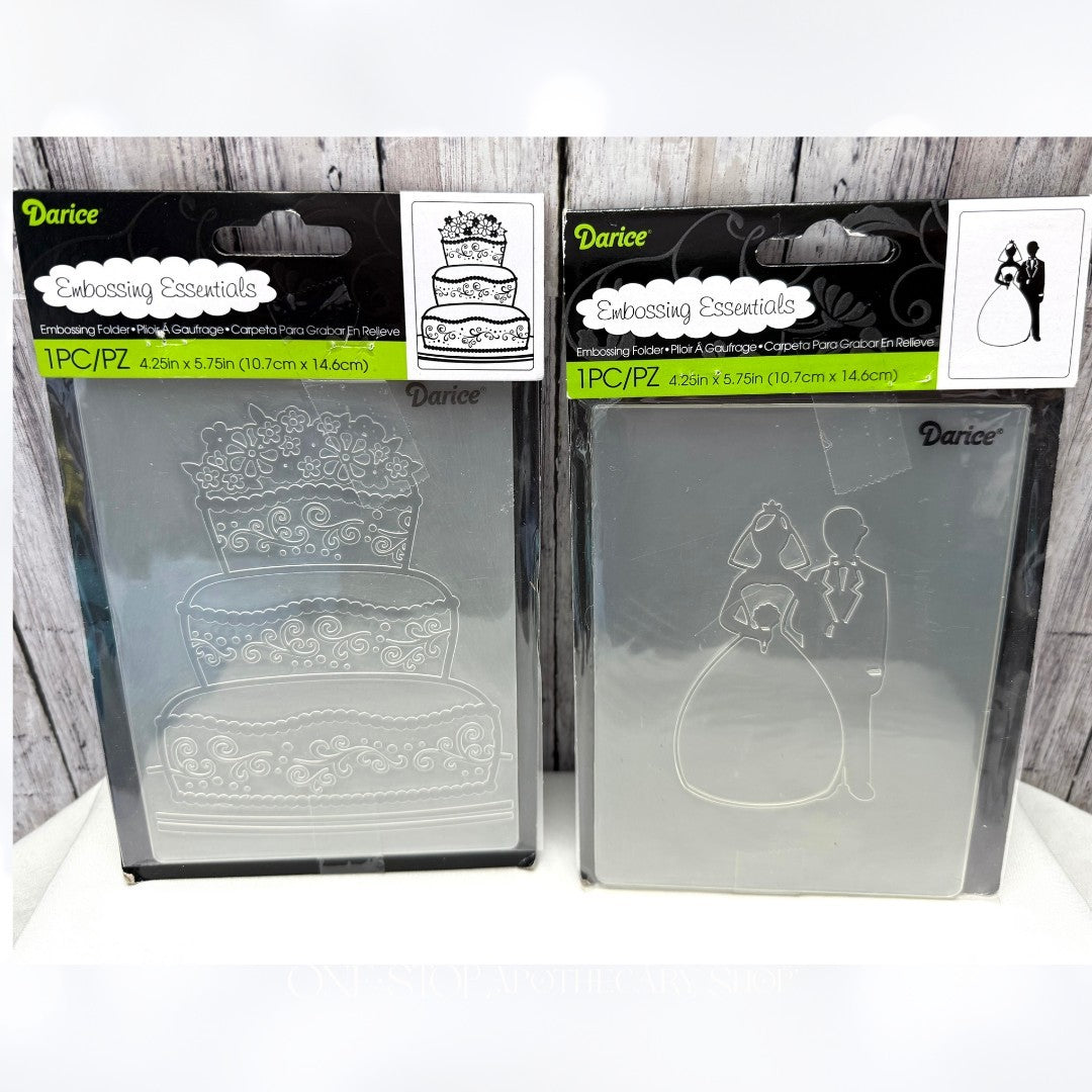 Cuttlebug WEDDING & BABY Shower Cake Bride Groom Embossing Folders Lot of 4