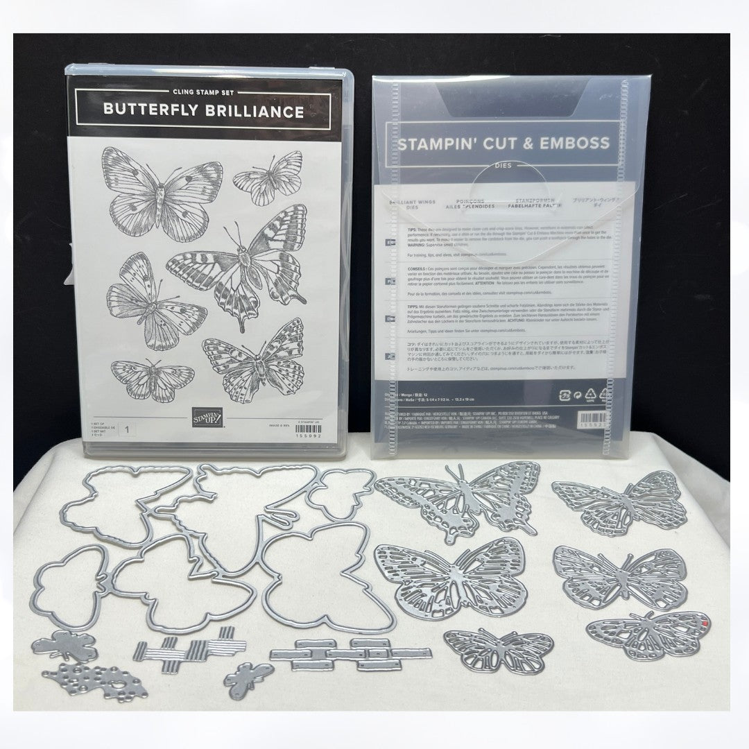 Stampin Up BUTTERFLY BRILLIANCE Butterflies Brilliant Wings Rubber Stamps Dies