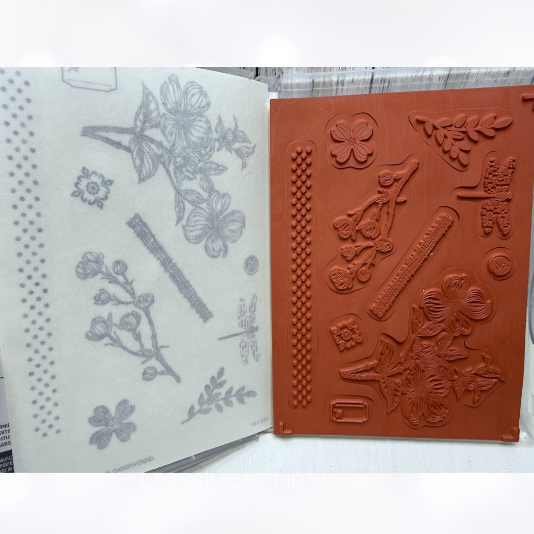 Stampin Up DETAILED DOGWOOD Flowers Floral Rubber Stamps Dies