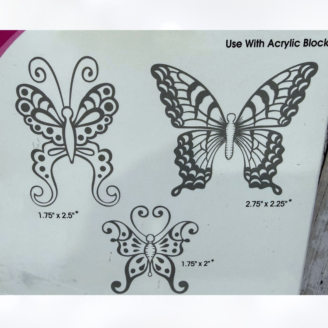 Heartfelt Creations BOTANICAL WINGS Butterflies Butterfly Rubber Stamps