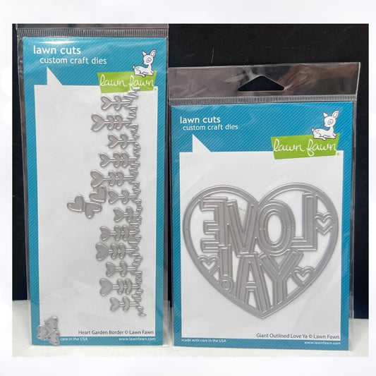 Lawn Fawn LOVE YA HEART Garden Valentines Day Dies