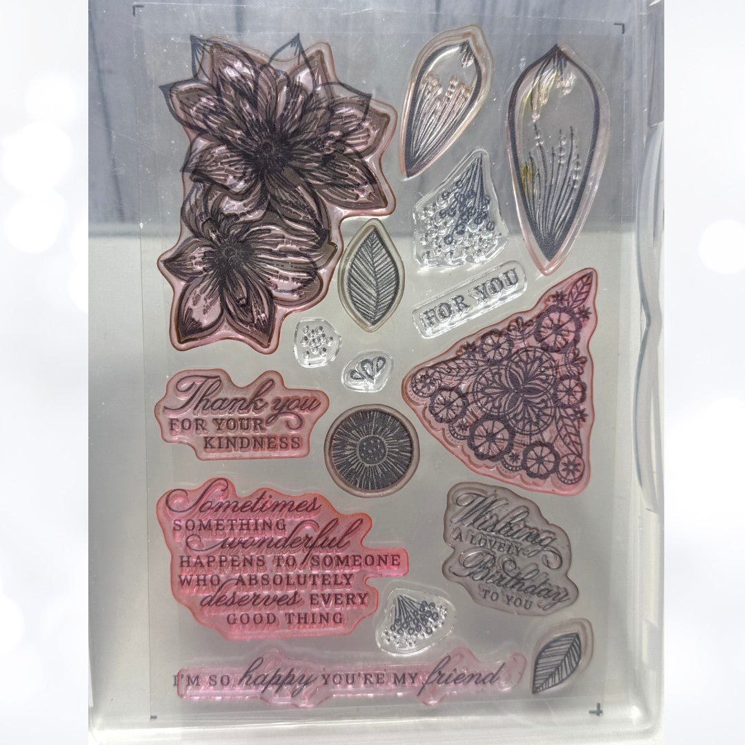 Stampin Up DELICATE PETALS Flowers Floral Rubber Stamps