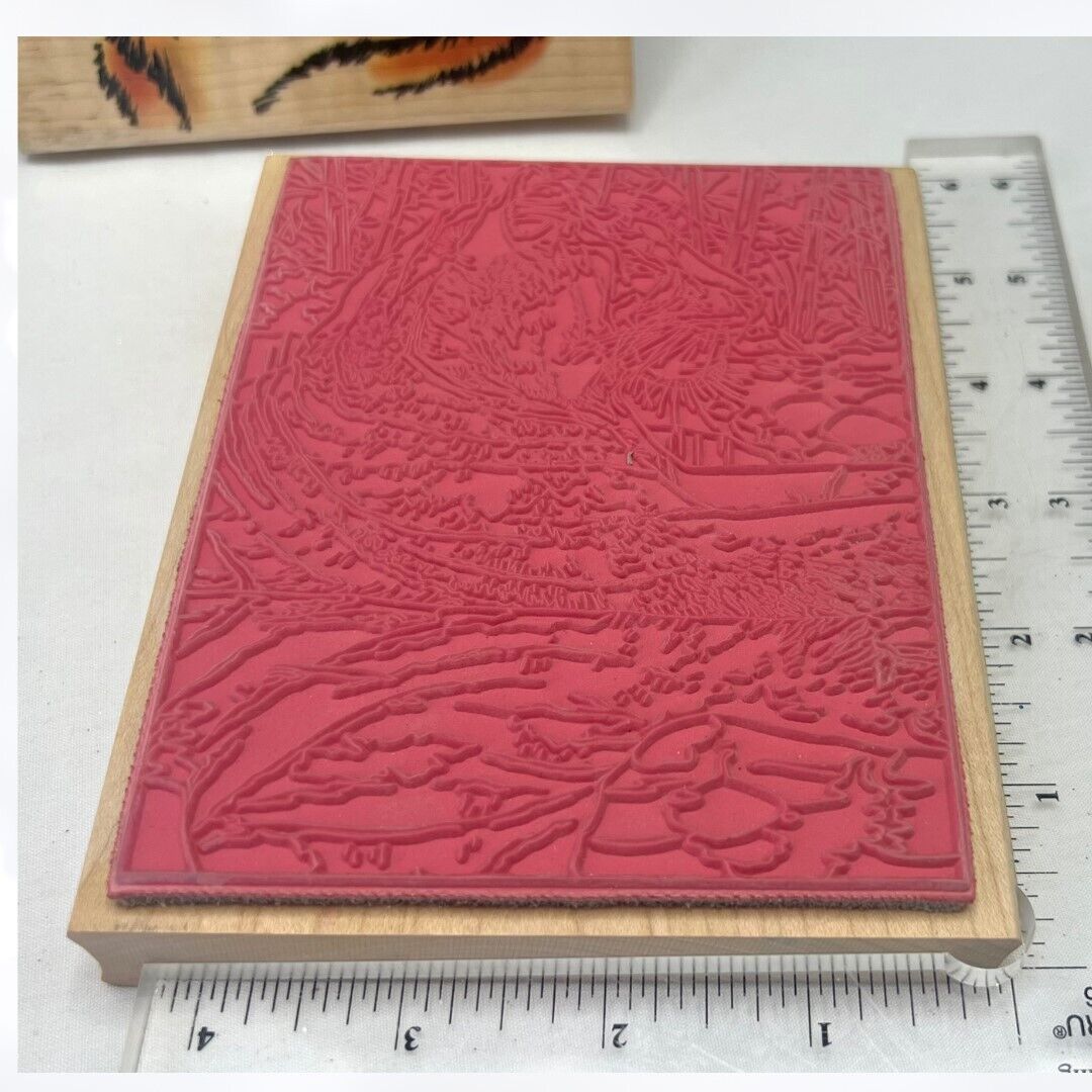 Embossing Arts Stamps Happen MAJESTIC TIGER Zoo Animals Rubber Stamps