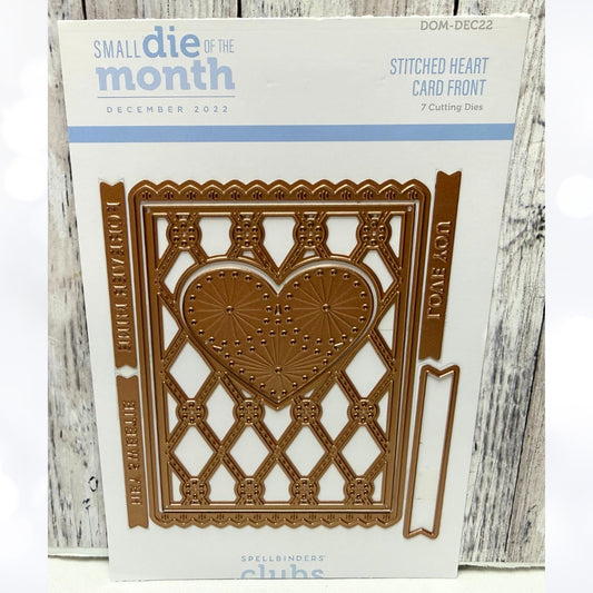 Spellbinders STITCHED HEART CARD FRONT Small Dies of the Month Dec 2022