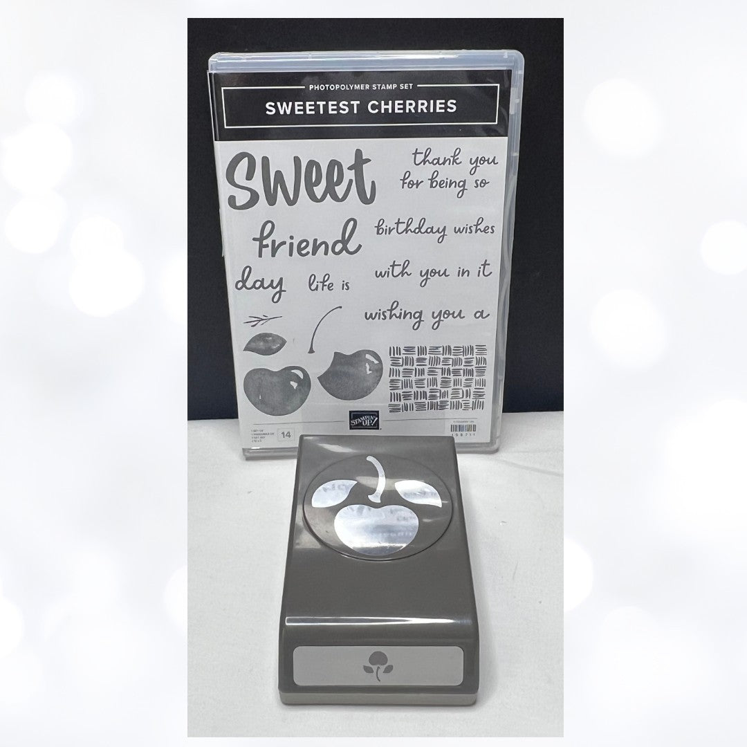Stampin Up  SWEETEST CHERRIES Cherry Fruit Rubber Stamps Punch