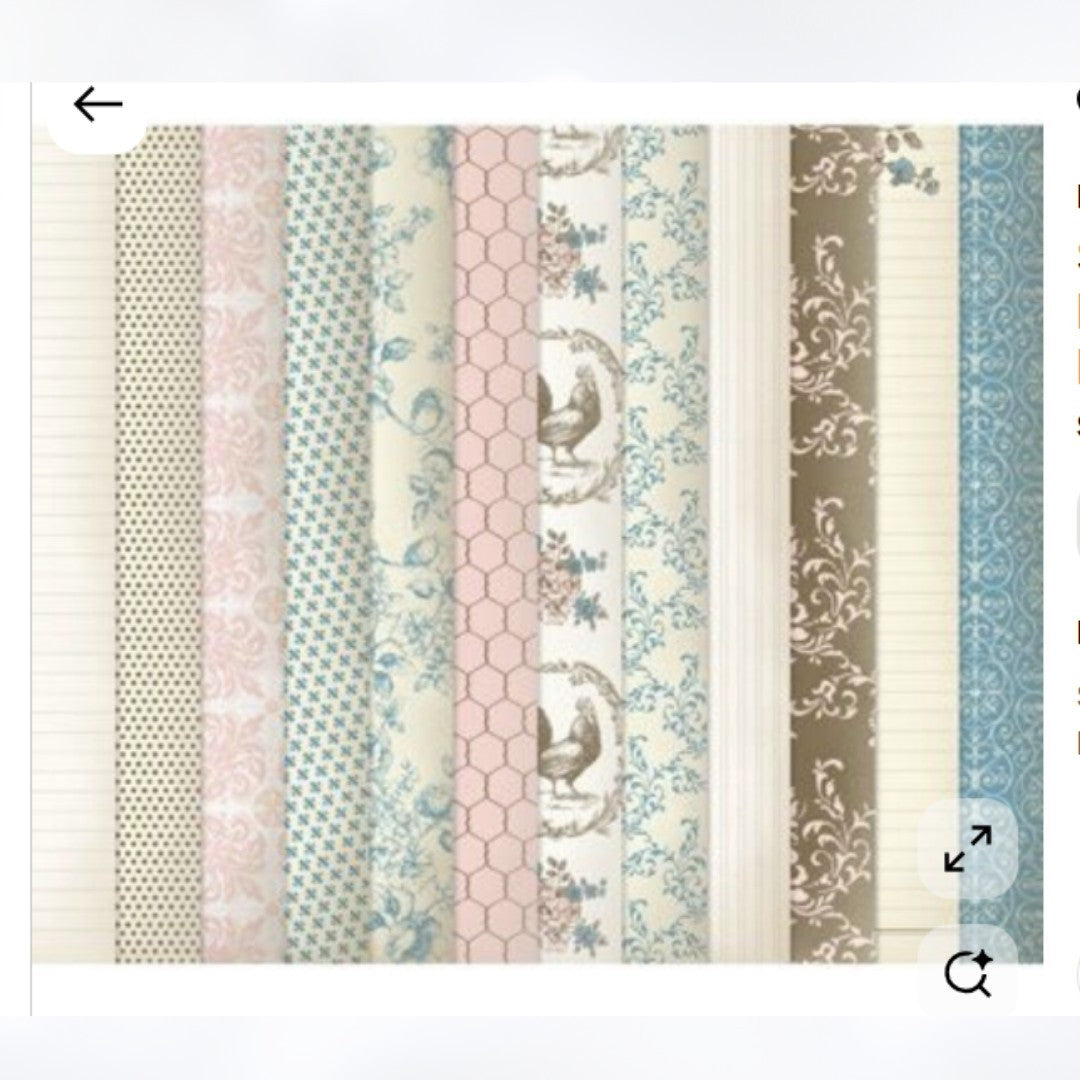 Stampin Up BEAU CHATEAU 12x12 Cardstock DSP Paper 11 Sheets
