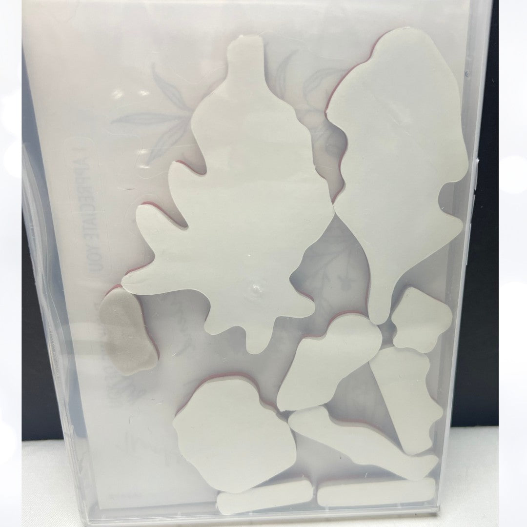 Stampin Up THOUGHTFUL WISHES Flowers Rubber Stamps Dies