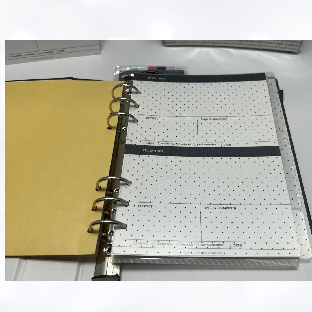 Ali Edwards STORY PLANNER Journal Refill Pages Lists Gray 7.5 x 9