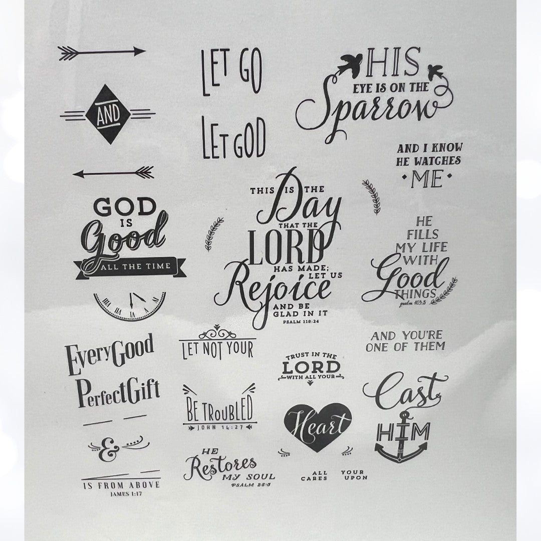 Papertrey Ink PHRASE & PRAISES Religious Bible Journaling Rubber Stamps