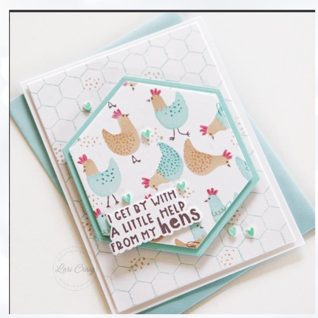 Taylored Expressions SPRING CHICKENS Hens Farm Rubber Stamps Layering Stencils