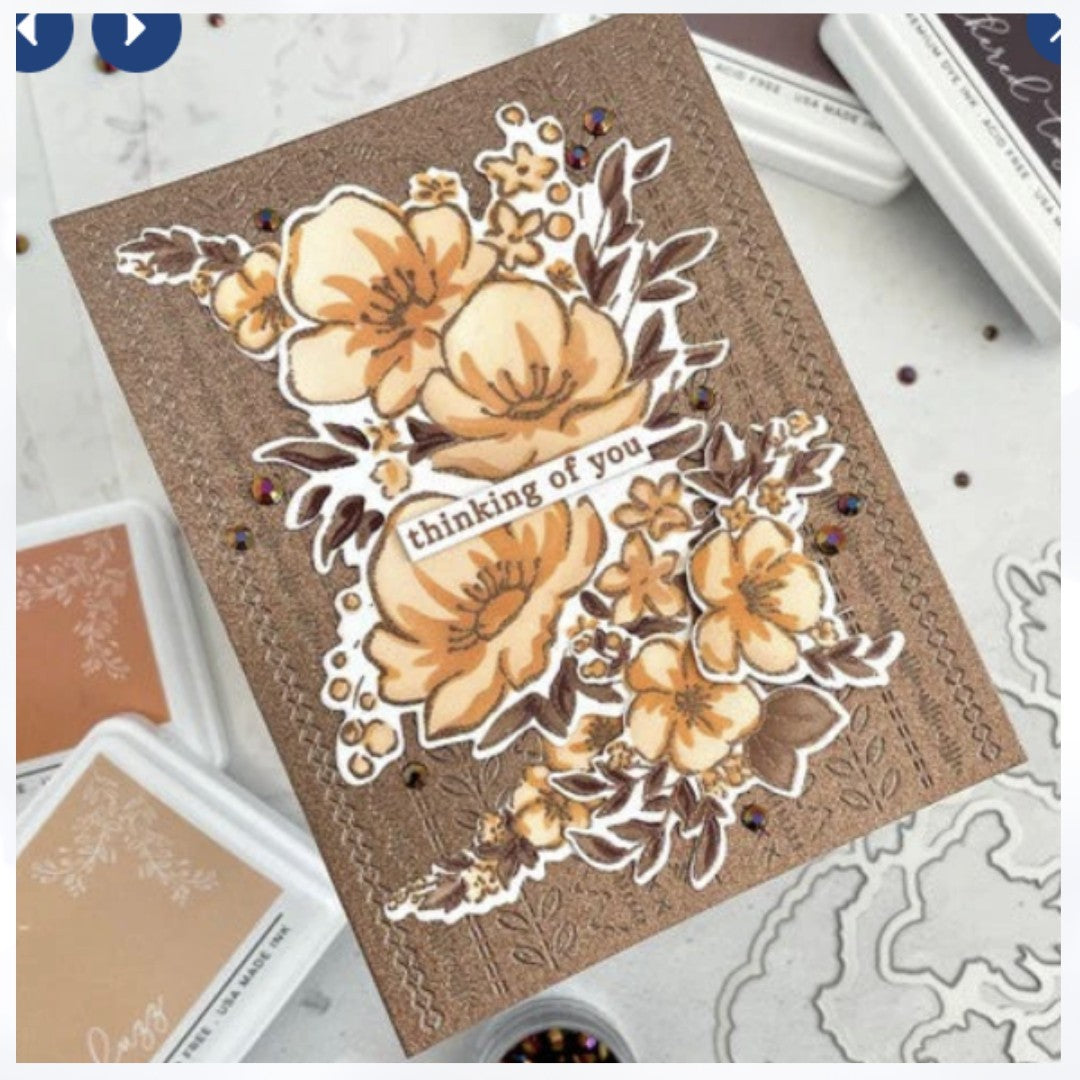 Pinkfresh Studio ANEMONE MAGIC Flowers Rubber Stamps Dies Stencils