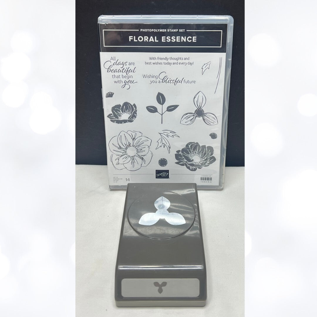 Stampin Up FLORAL ESSENCE Perennial Flowers Rubber Stamps Punch