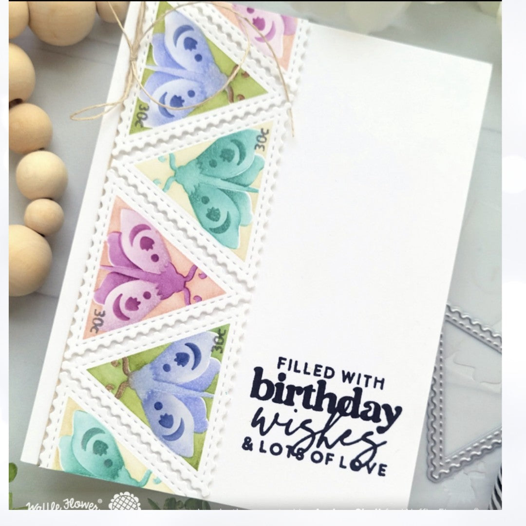 Waffle Flower POSTAGE COLLAGE MOTH Die & Stencil Set