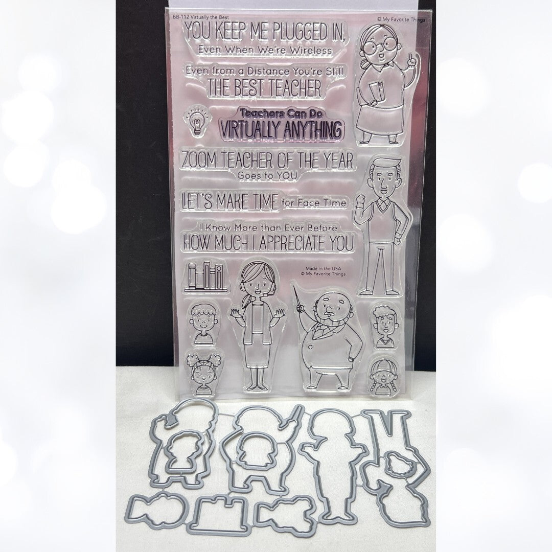 My Favorite Things VIRTUALLY THE BEST Teachers School Rubber Stamps Dies