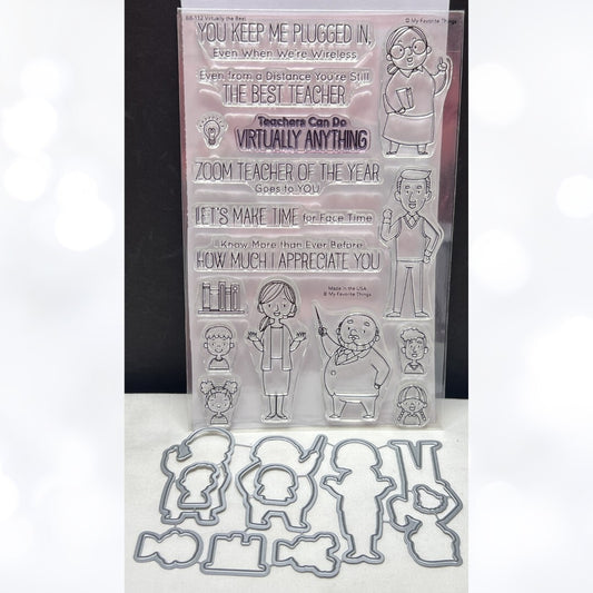 My Favorite Things VIRTUALLY THE BEST Teachers School Rubber Stamps Dies