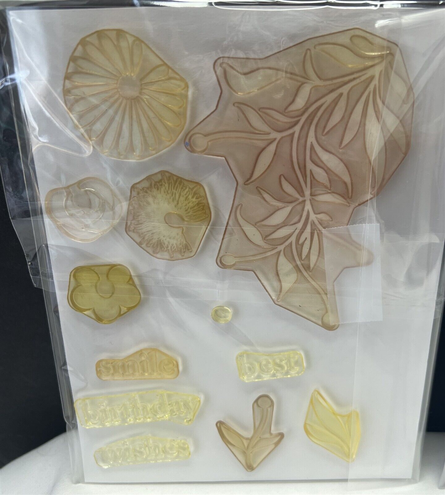 Papertrey Ink PEACEFUL GARDEN Four of a Kind Flowers Floral Rubber Stamps Lot