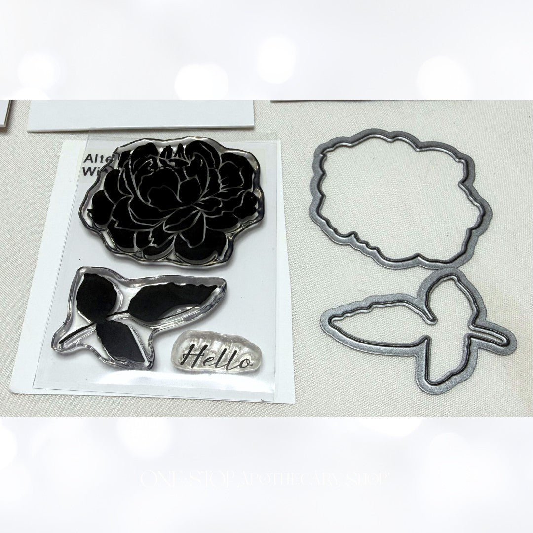 Altenew FLOWERS Floral Leaves Mini Rubber Stamps Dies