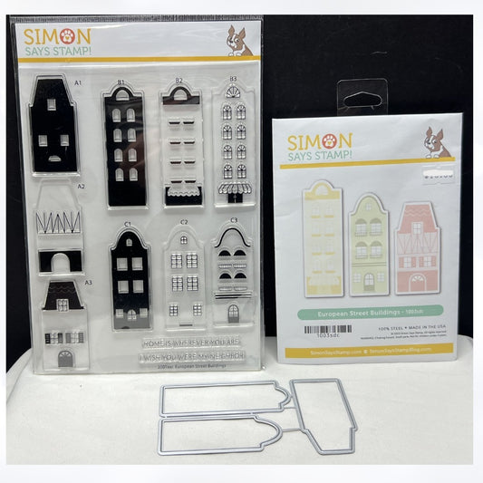 Simon Says Stamp EUROPEAN STREET BUILDINGS Village Rubber Stamps Dies
