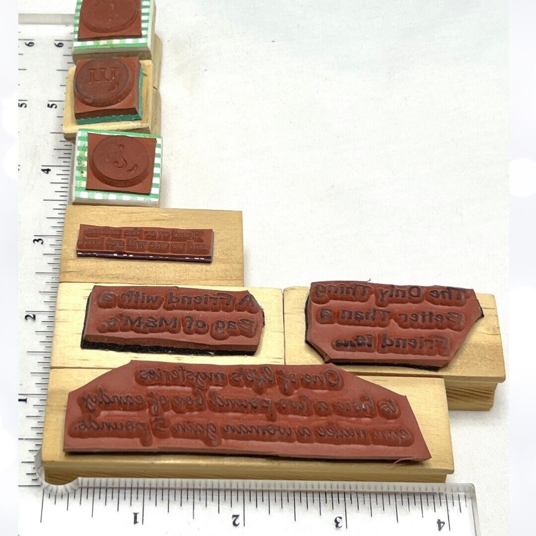 M & M's Candy Chocolate Rubber Stamps Set of 7