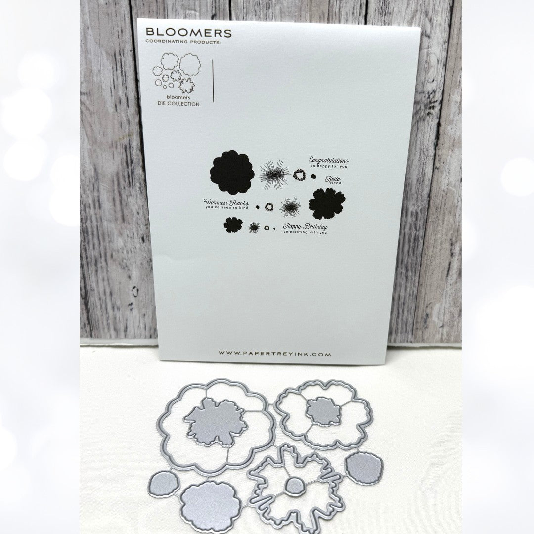 Papertrey Ink BLOOMERS Flowers Floral Rubber Stamps Dies