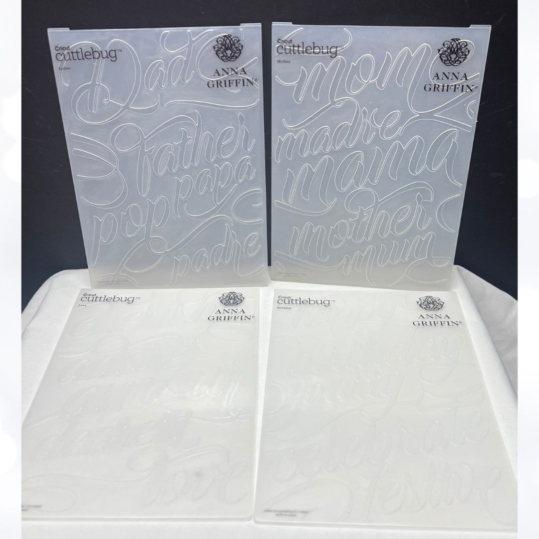 Anna Griffin MOTHER & FATHER Birthday Love 5x7 Embossing Folders