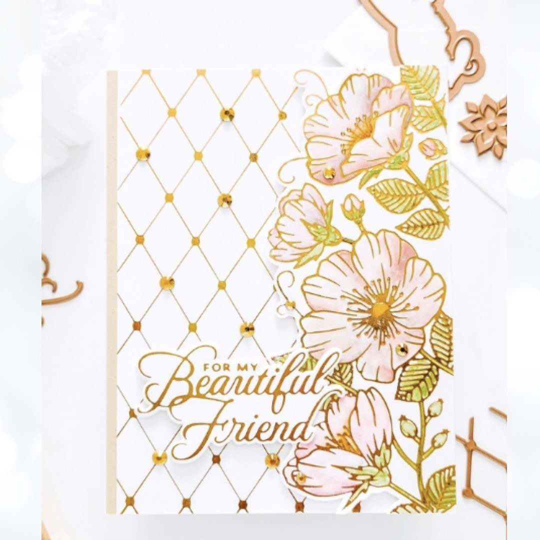 Spellbinders Glimmer MAGNOLIA BLOOMS Sweet Border Flowers Hot Foil Plates Dies