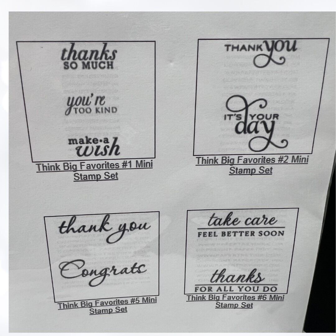 Papertrey Ink THINK BIG FAVORITES Sentiments Greetings Lot of 9