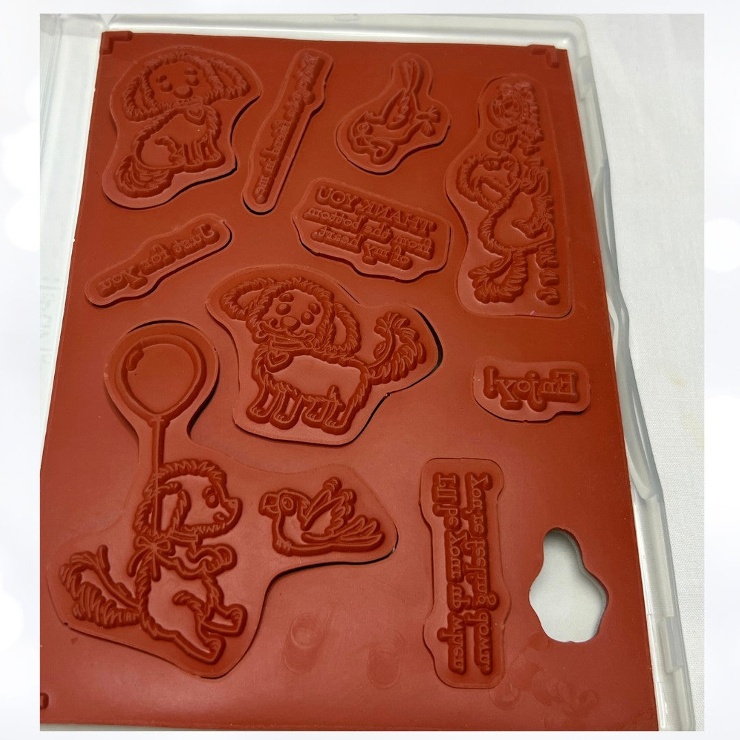 Stampin Up BELLA & FRIENDS Dog Puppy Rubber Stamps AS IS**