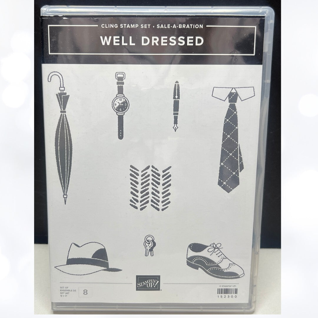 Stampin Up WELL DRESSED Fathers Day Dad Hat Tie Rubber Stamps