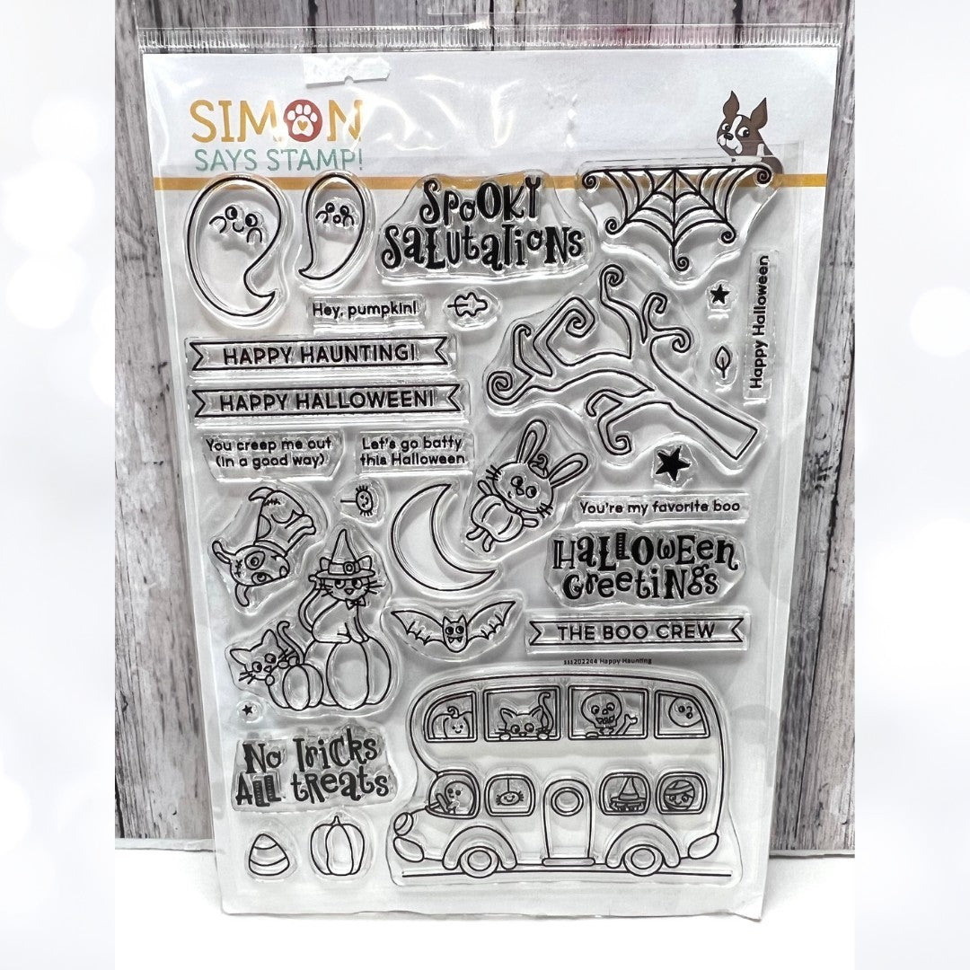 Simon Says Stamp HAPPY HAUNTING Halloween 6x8 Rubber Stamps