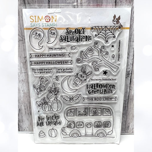 Simon Says Stamp HAPPY HAUNTING Halloween 6x8 Rubber Stamps