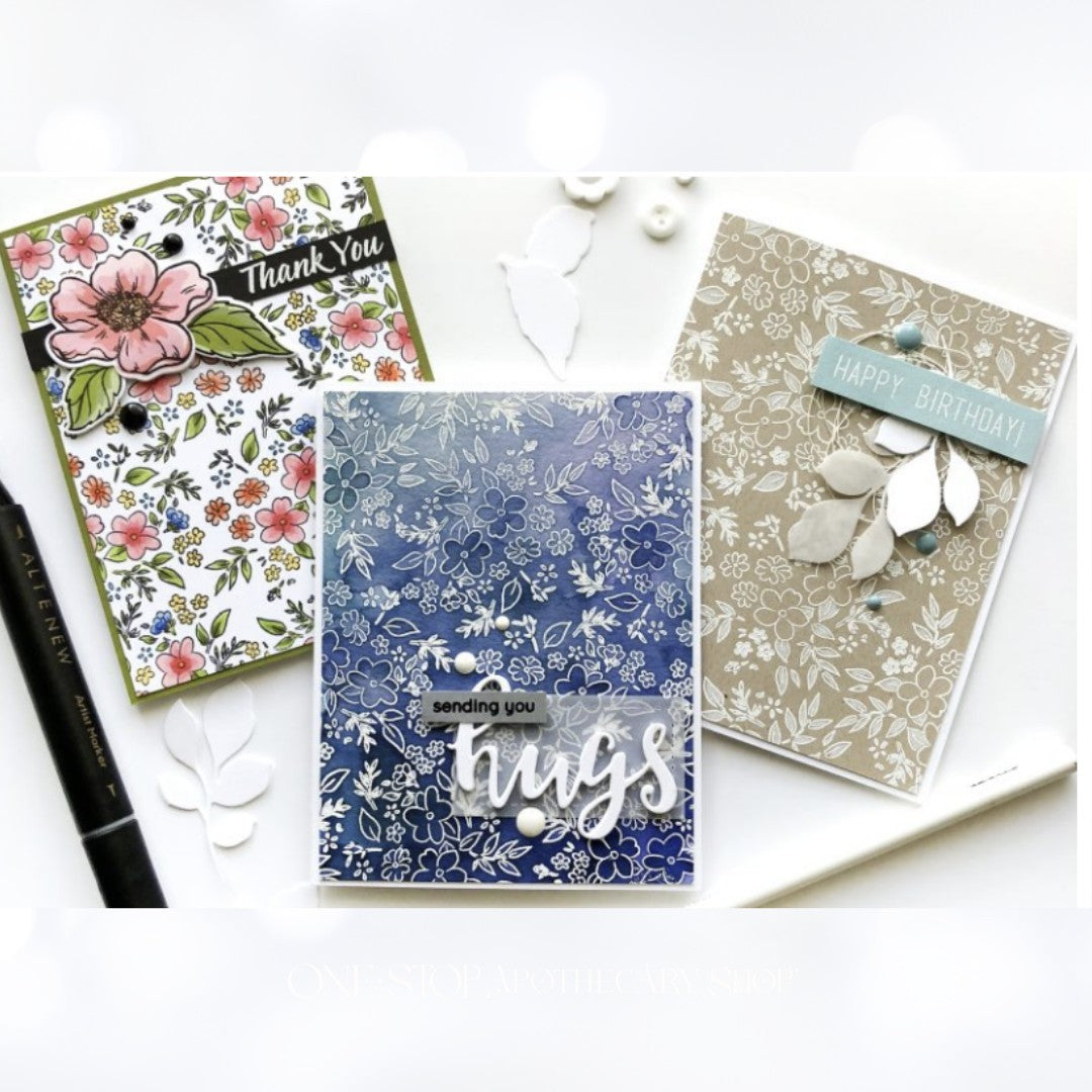 Altenew CHAMOMILE Ditsy Print Tea Cup Flowers Rubber Stamps