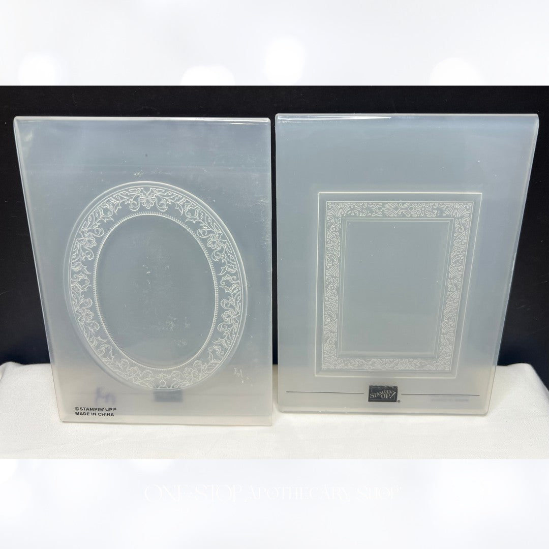 Stampin Up WOVEN HEIRLOOMS Frames Rubber Stamps Dies Embossing Folders