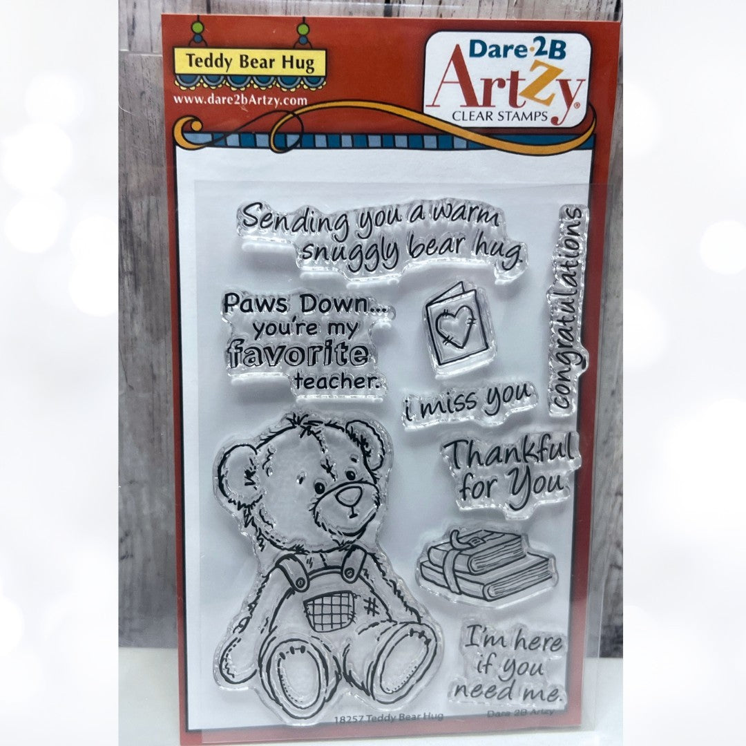 Dare 2B Artzy TEDDY BEAR HUG Bears Teacher Hug Rubber Stamps