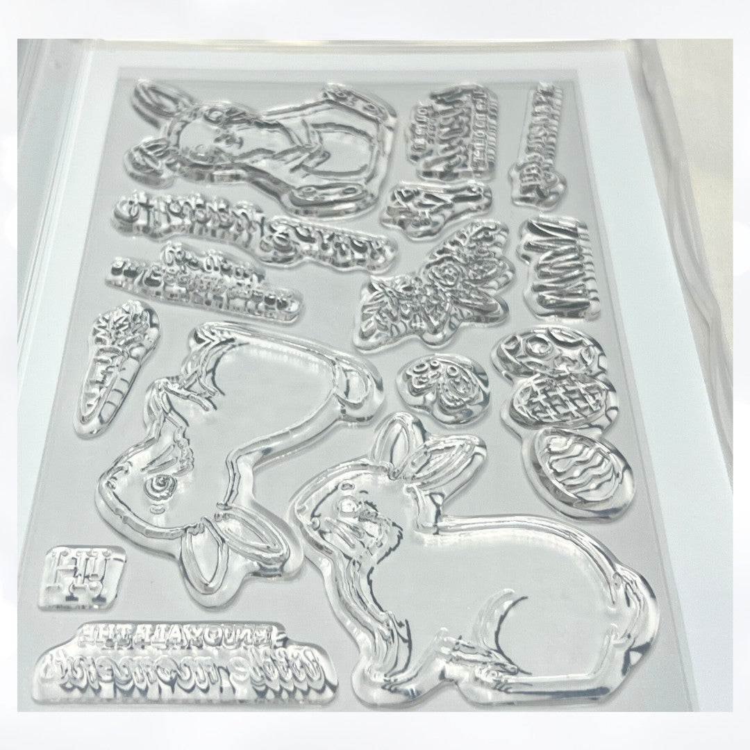 Stampin Up EASTER BUNNY Rabbit Eggs Rubber Stamps