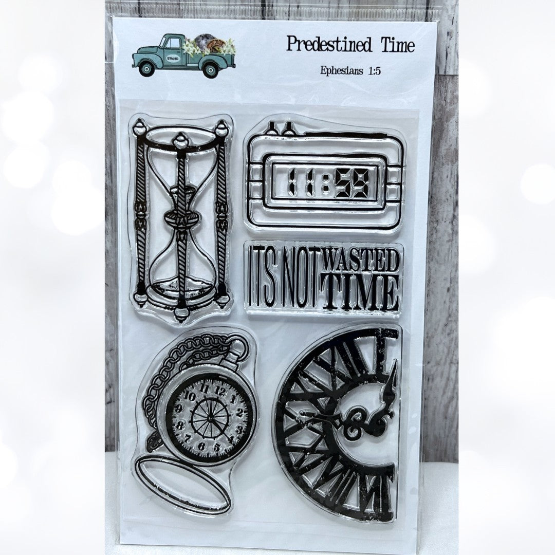 By the Well 4 God PREDESTINED TIME Clock Bible Journaling Rubber Stamps