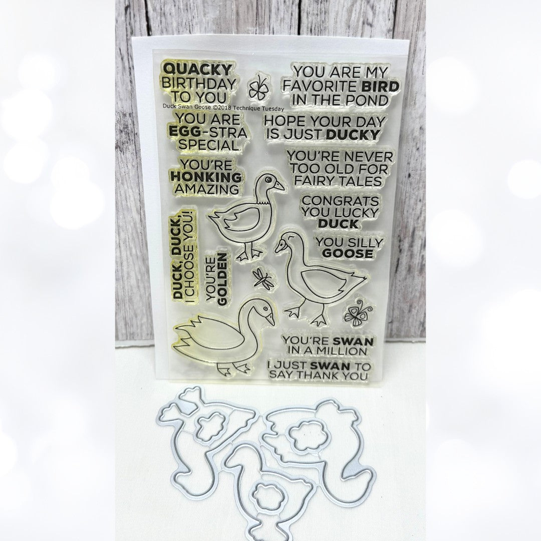 Technique Tuesday DUCK SWAN GOOSE Birds Funny Rubber Stamps Dies