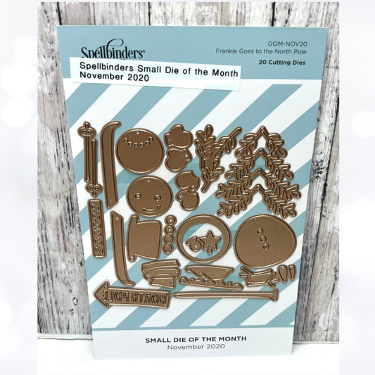 Spellbinders FRANKIES GO TO THE NORTH POLE Snowman Small Dies of the Month