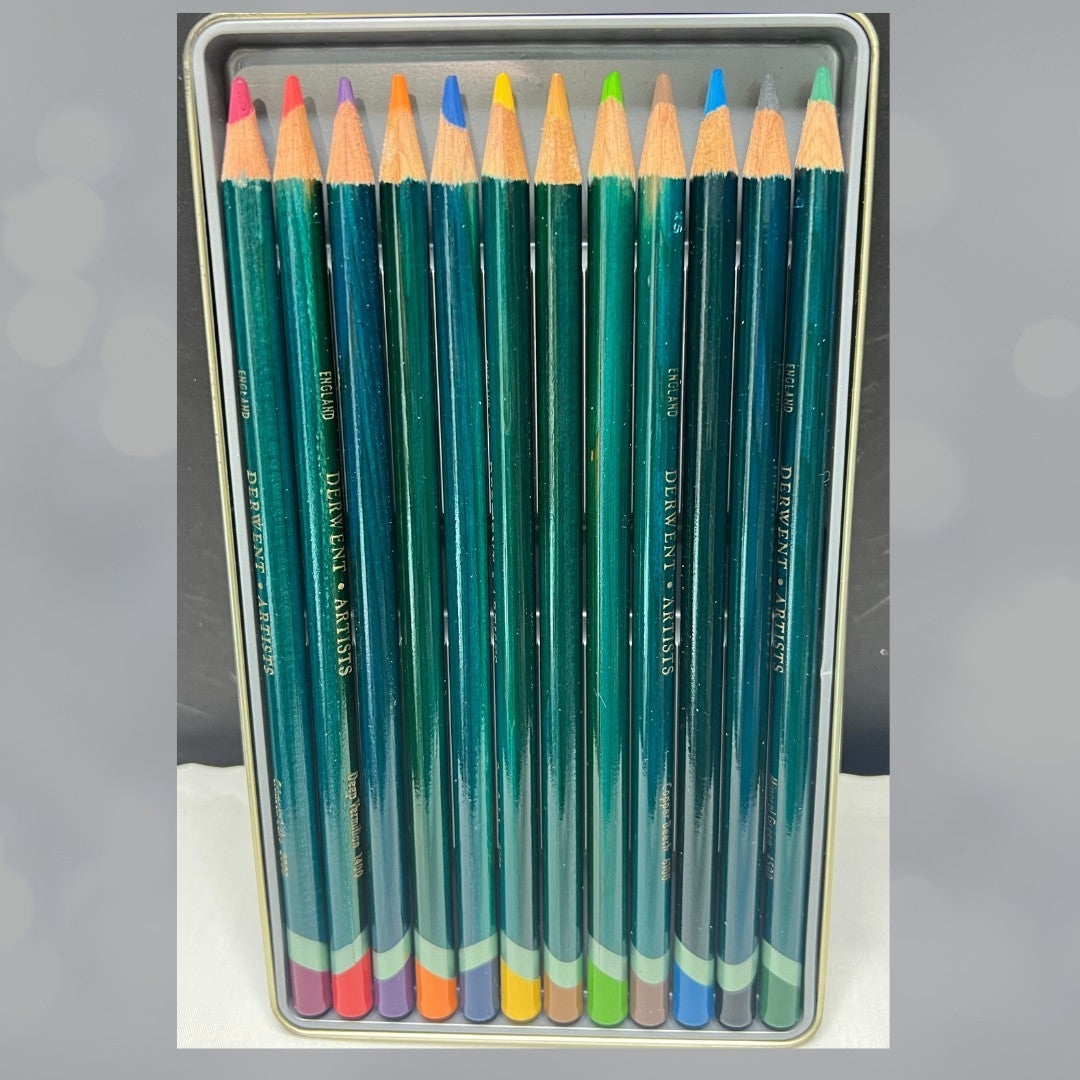 Derwent Artists COLOUR PENCILS Color Colored Art England Set of 12