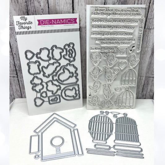 My Favorite Things TWEETHEARTS Birdhouse Cages Birds Rubber Stamps Dies Lot