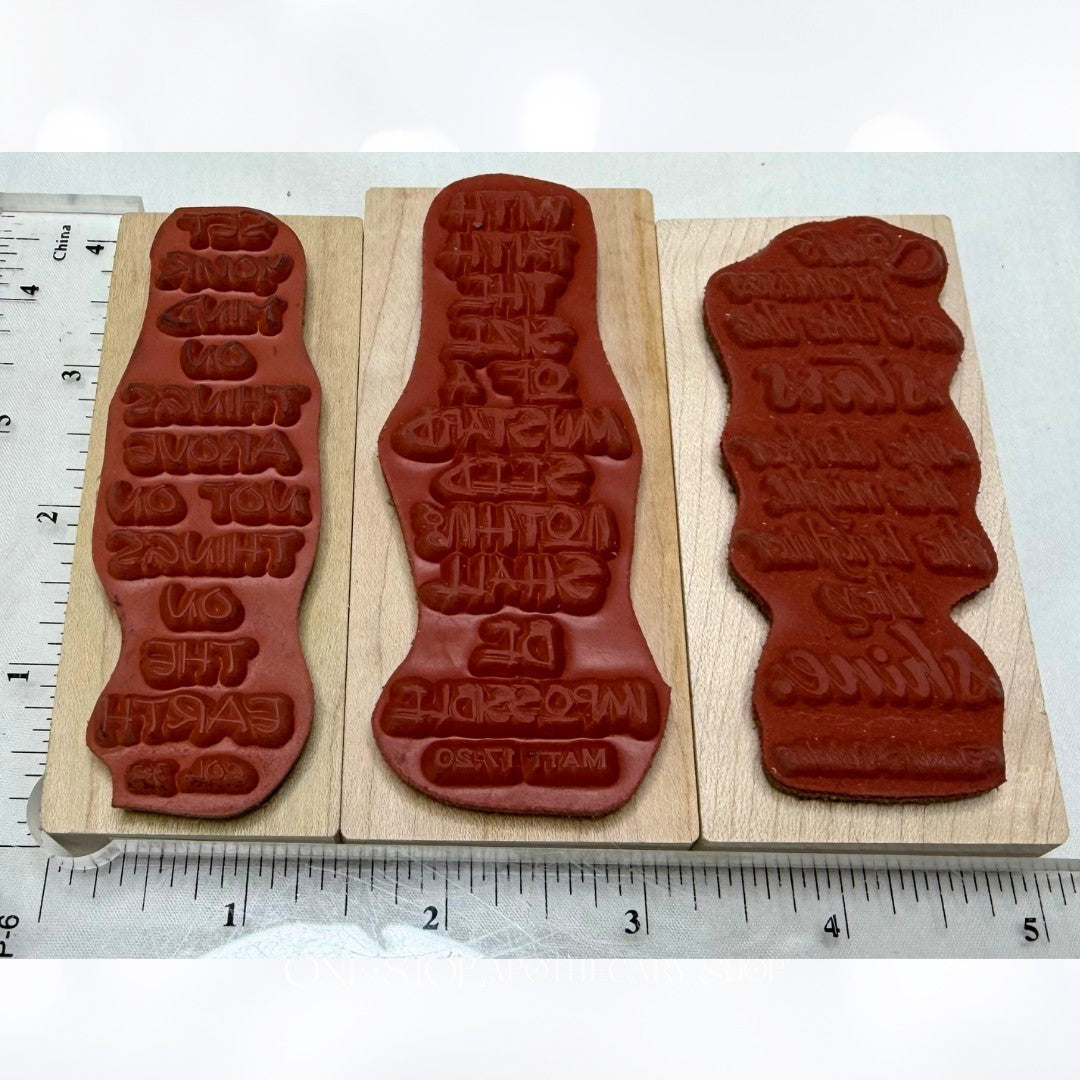 Verses RELIGIOUS Bible Sayings Faith Bible Journaling Rubber Stamps Lot of 3
