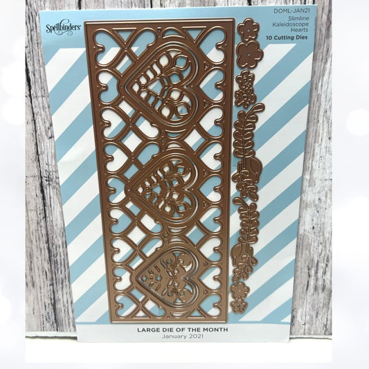 Spellbinders KALEIDOSCOPE HEARTS Slimline Large Dies of the Month Jan 2021
